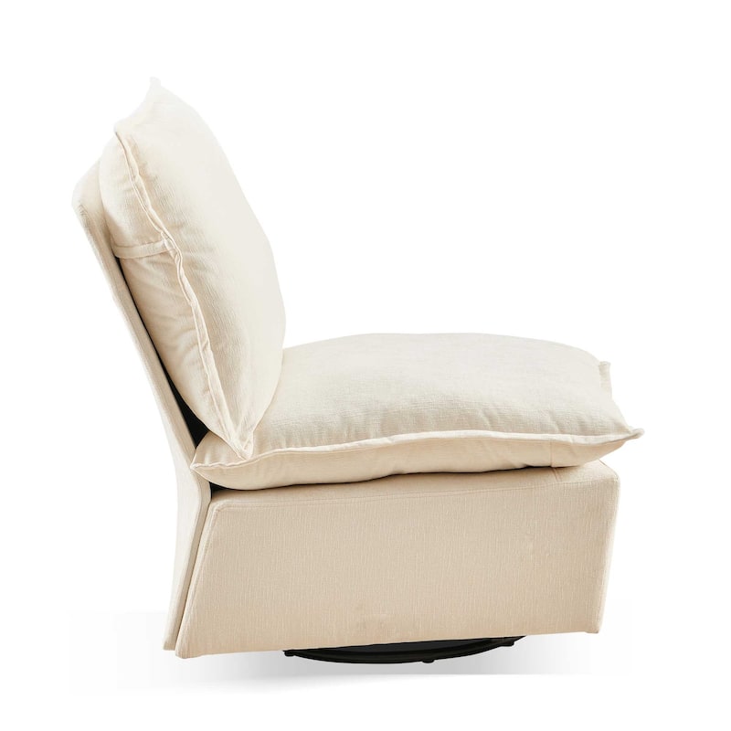 Chenille 360° Swivel Detachable Sofa Chair with Metal Base