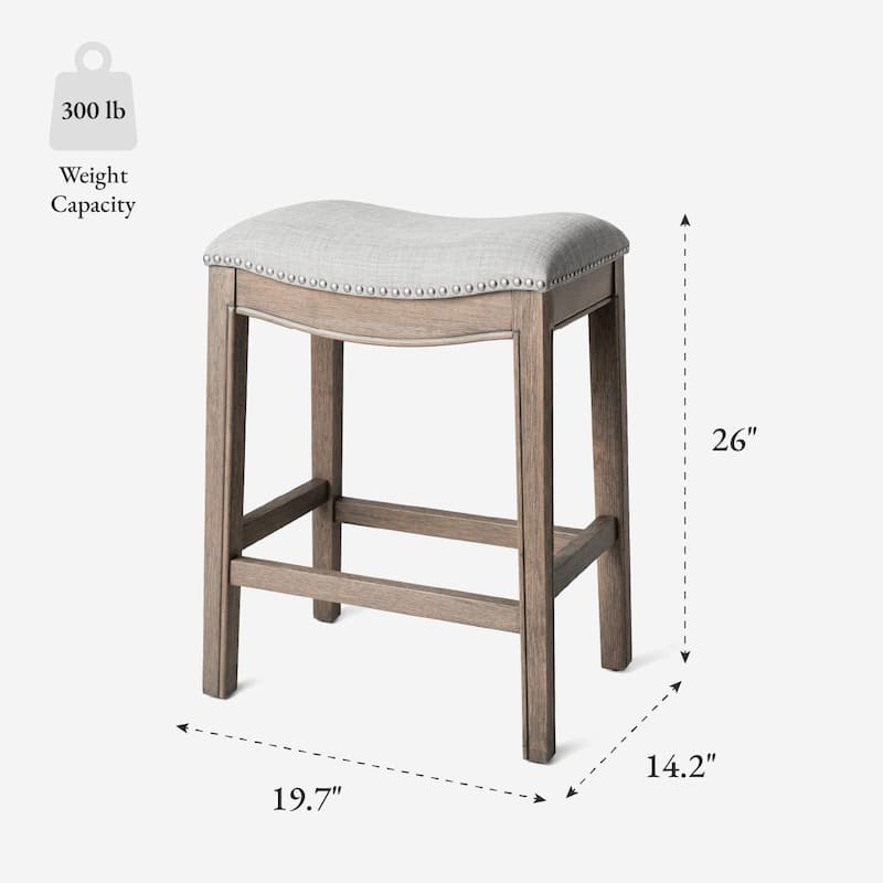 Maven Lane 26" Adrien Saddle Kitchen Counter Height Stool