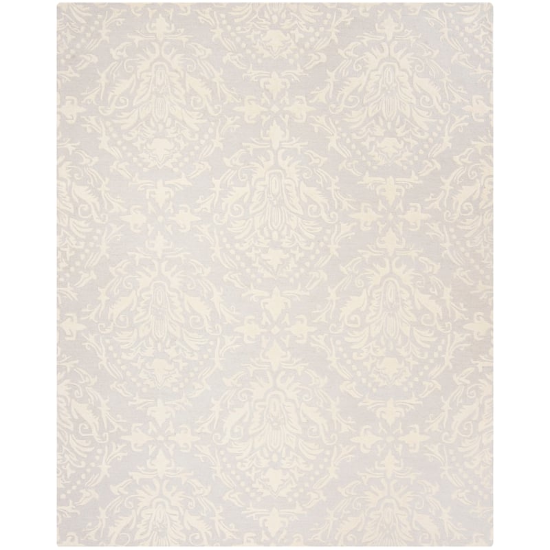 SAFAVIEH Handmade Blossom Ambroisine Modern Floral Wool Rug - 10' x 14' - Light Grey/Ivory