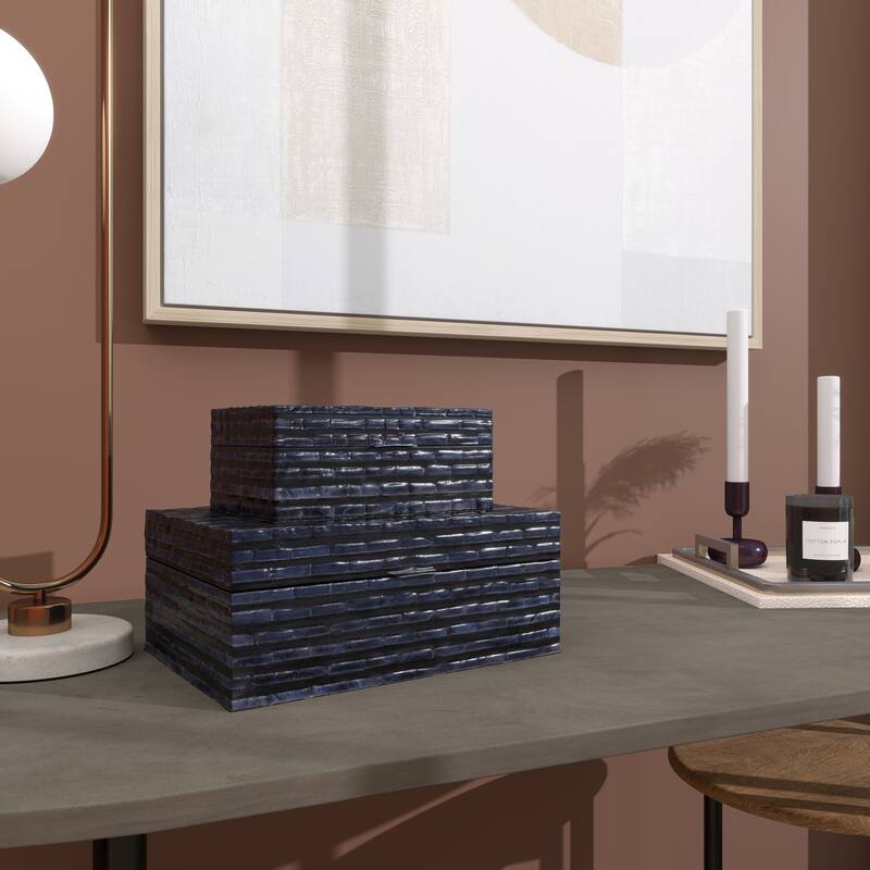 Shell Contemporary Box (Set of 2) - S/2 12", 8"W