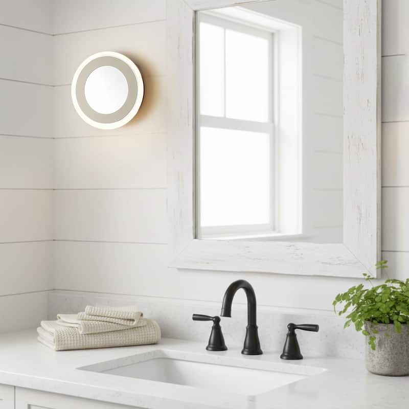 7.7"W Modern LED Flush Mount Ceiling Light - 13W 3000K Warm Light, Dimmable Round Fixture for Bedroom - 1 Light