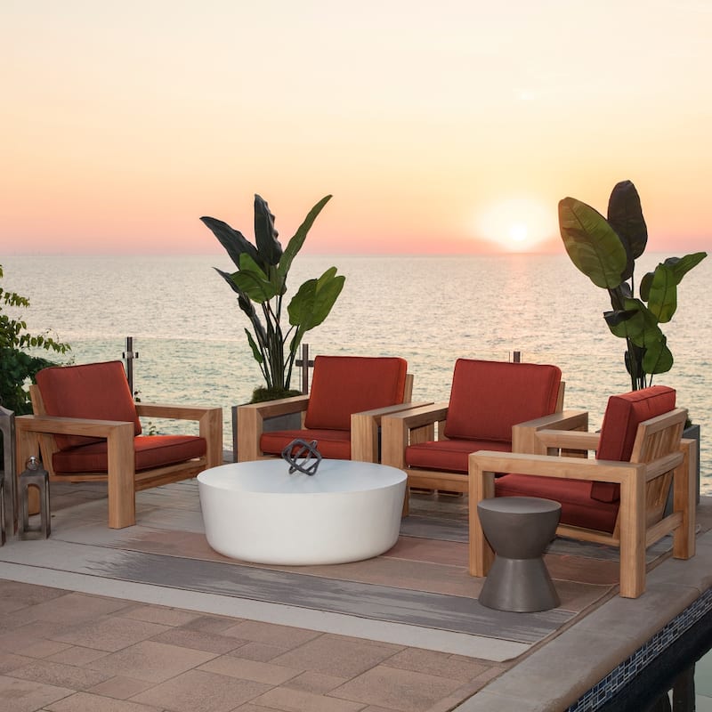 ARDEN Foam Outdoor Double Welted Deep Seat Cushion Set, 24 x 24
