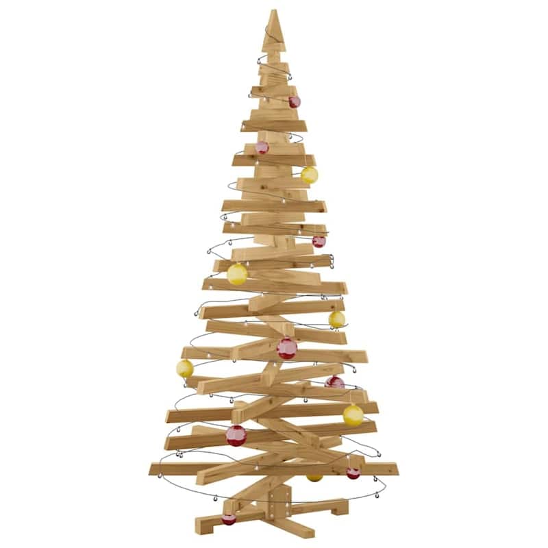 vidaXL Christmas Trees with Stand Natural/Brown Solid pine wood