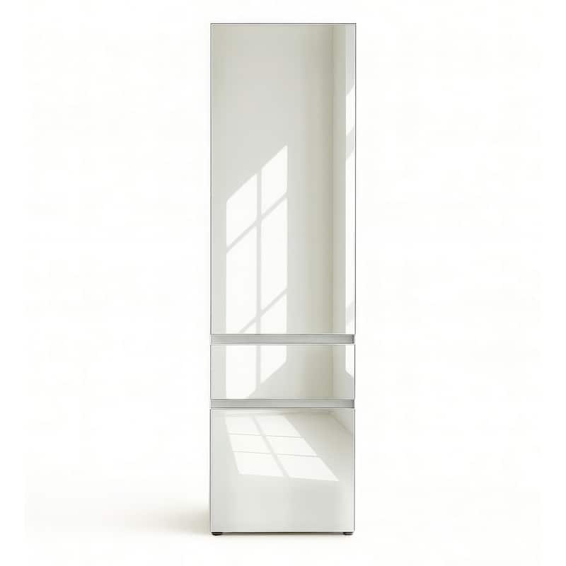Elise Slim Modular Wood Closet Cabinet with Mirror in White - 15.7"D x 17.72"W x 70.9"H
