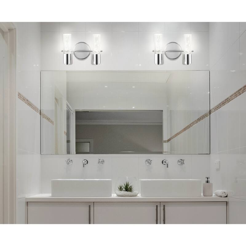 Alain Minimalist Modern Bubble Acrylic/Iron Integrated LED Vanity Light, by JONATHAN Y