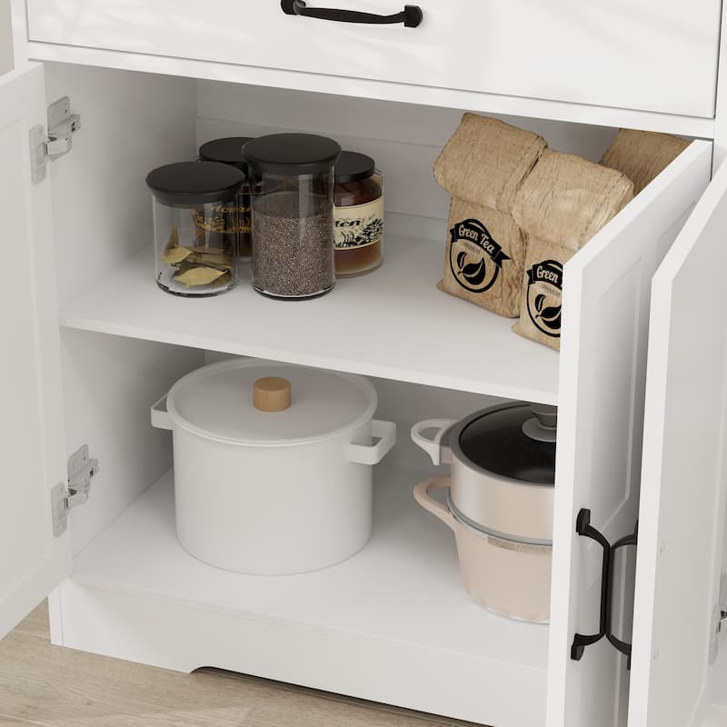 55.91" Large Farmhouse Buffet Storage Sideboard with 2 Drawers