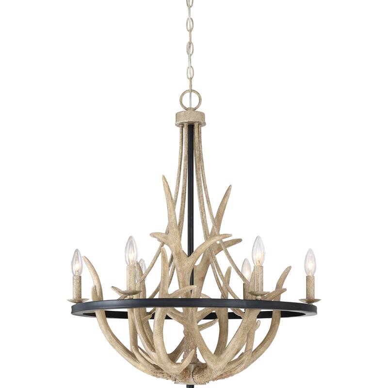 Carbon Loft Ranaut Earth Black 6-light Chandelier