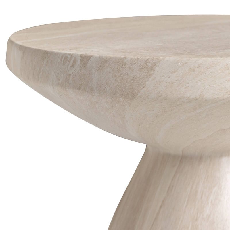 Dune 17-Inch Round Side Table in Fiberstone Accent End Table for Indoor and Outdoor Patio Use