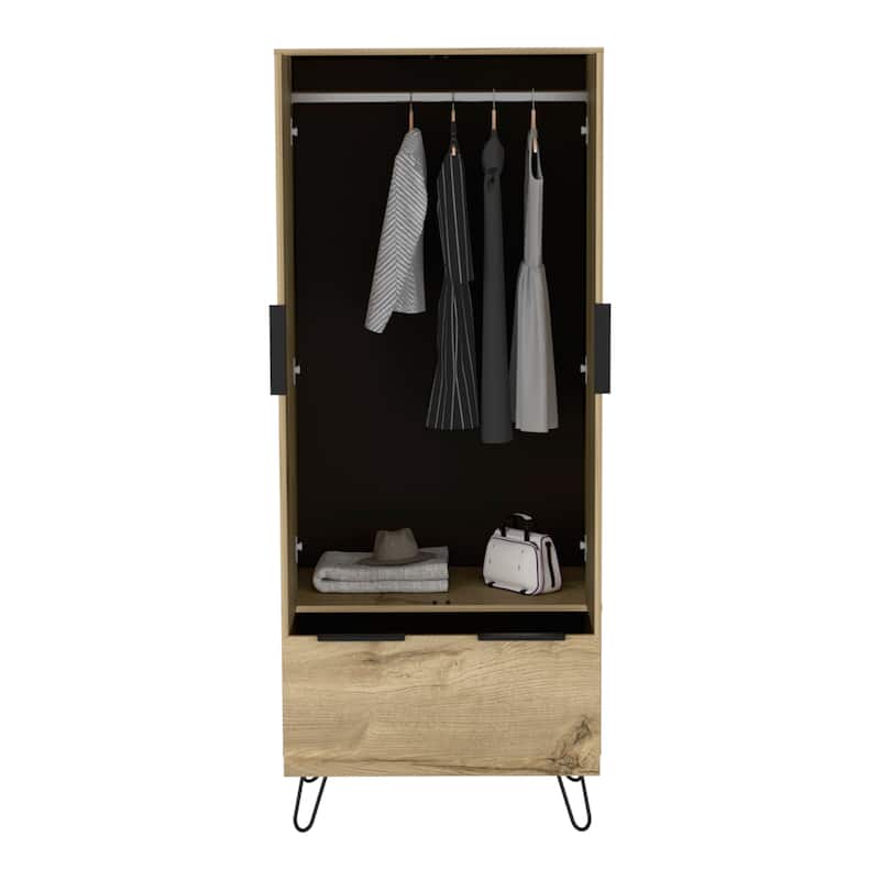 Armoire for Bedroom, Light Oak,74.02''Hx30.08''Wx20.08''D