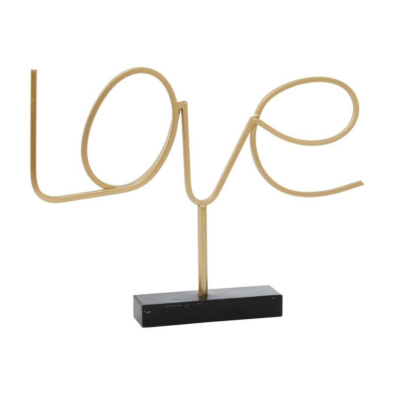 The Novogratz Gold Metal Love Sign Home Decorative Sign