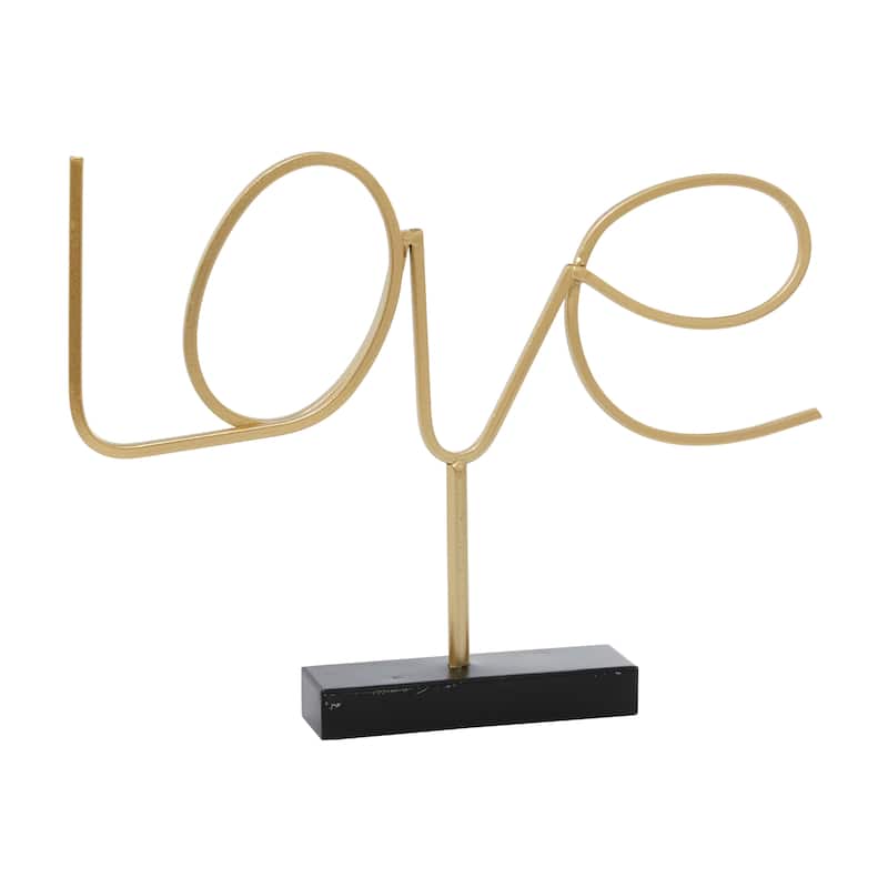Metal Sign Love Decorative Sign - Gold - Roche River Decor