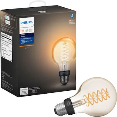 Philips Hue White Filament G25 Bluetooth Smart LED Bulb, Amber