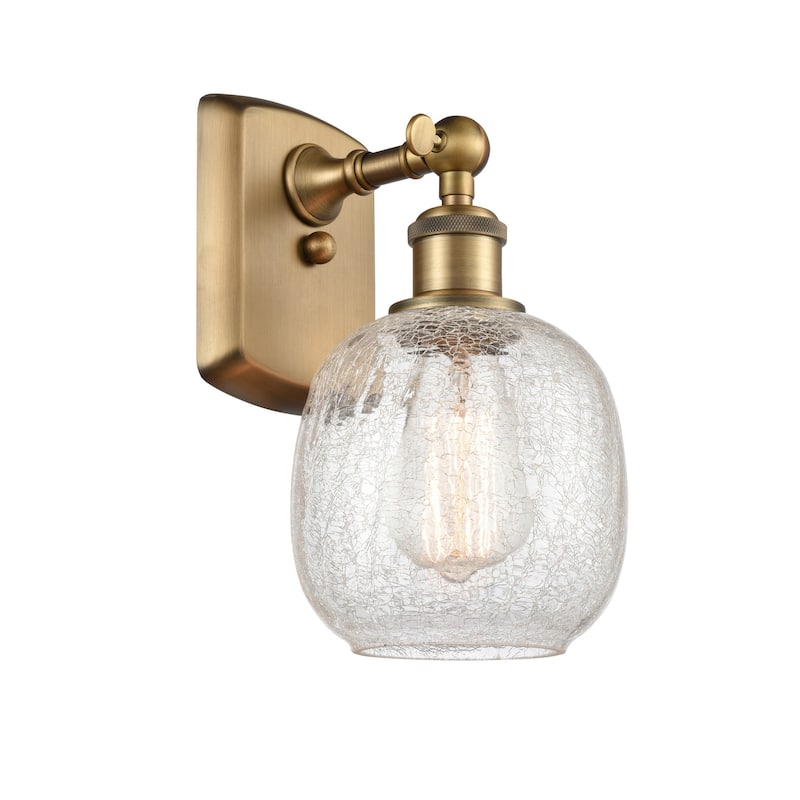 Innovations Lighting 516-1W-11-6 Belfast Sconce Belfast 11" Tall Wall - Brushed Brass / Clear Crackle
