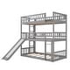 preview thumbnail 8 of 7, Gray Triple Twin Bed with Ladder & Slide
