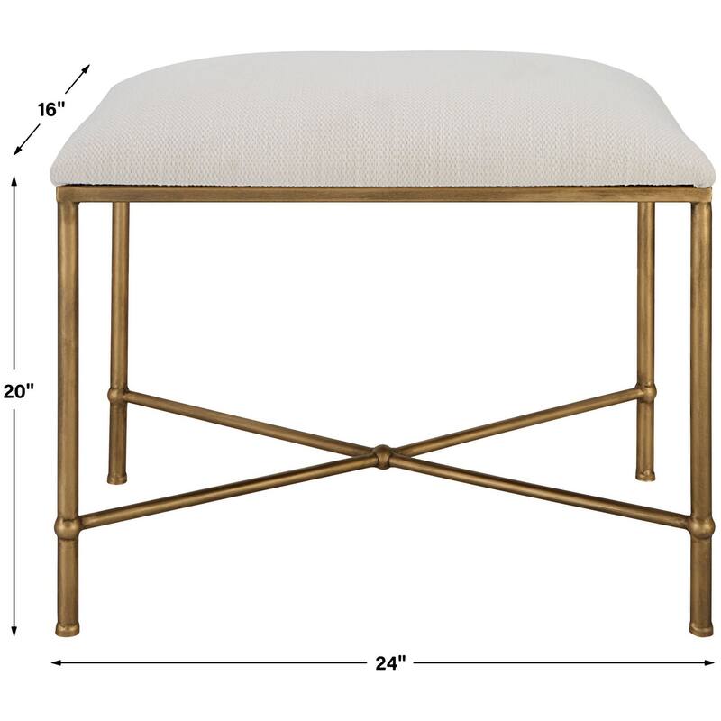 Uttermost 236-AVENHAM-BENCH-SM Avenham 24" Wide Black Framed Bench