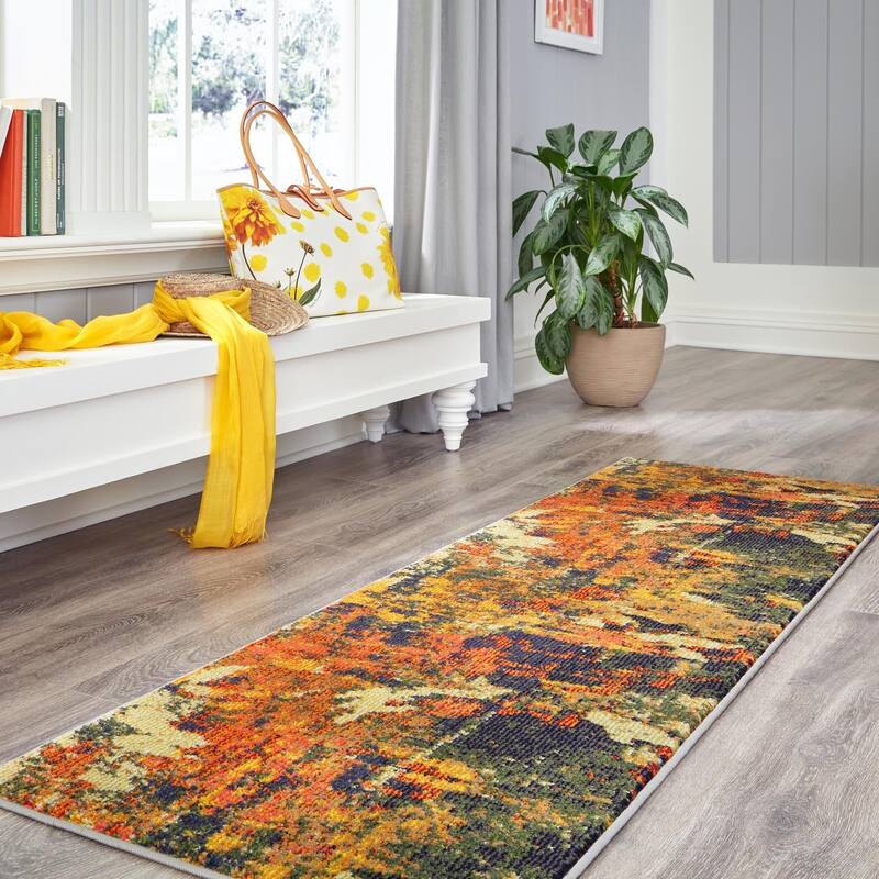 Contemporary Cleley Collection Area Rug - 2'x6' - Brown