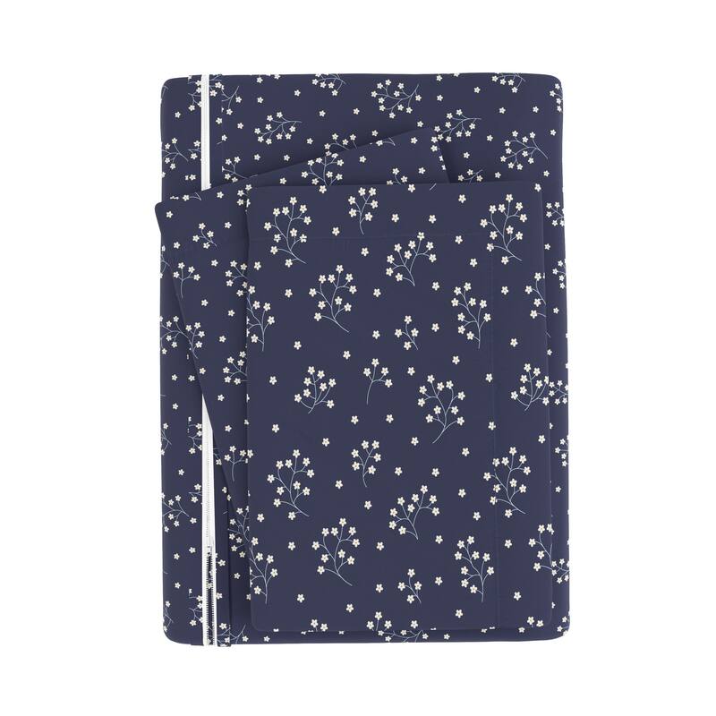 Becky Cameron Midnight Blossoms 3-Piece Pattern Duvet Cover Set