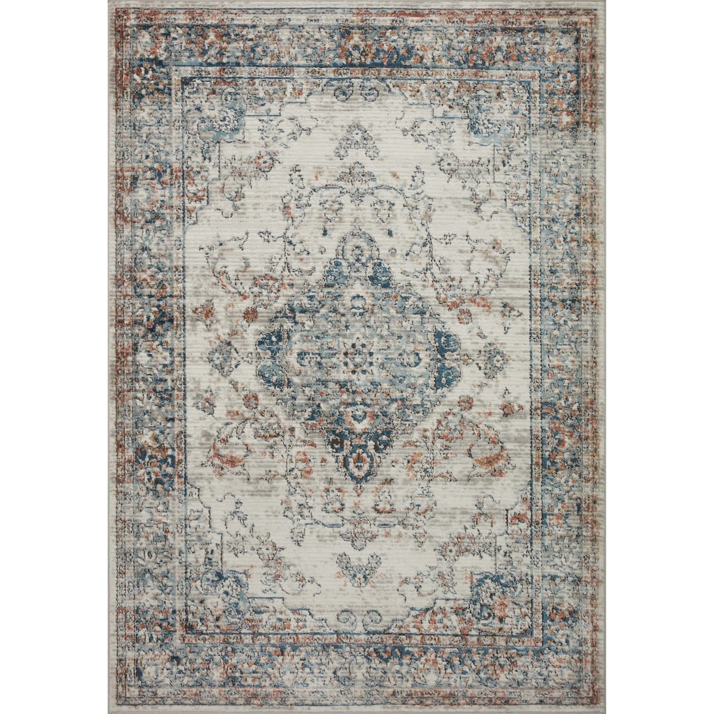 Alexander Home Charlotte Transitional Distressed Medallian Area Rug