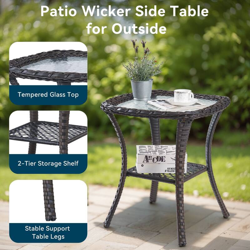 Pocassy 5 Piece Ooutdoor Sofa with Swivel Chair Table