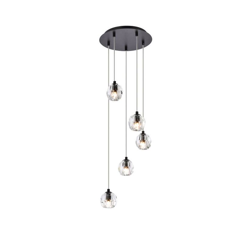 Elegant Lighting Eren 5 Light 12" Wide Crystal Multi Light Pendant