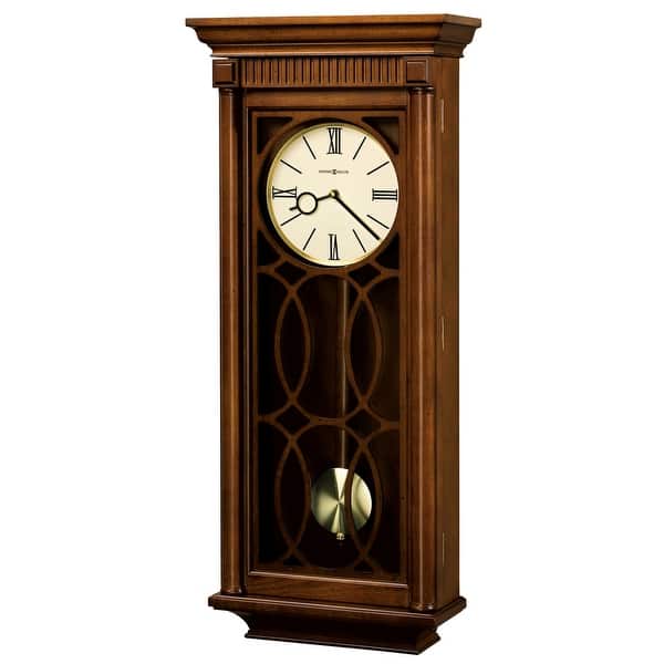 slide 2 of 2, Howard Miller Kathryn Grandfather Clock Style Chiming Wall Clock with Pendulum, Charming, Vintage, Old World, Classic Design