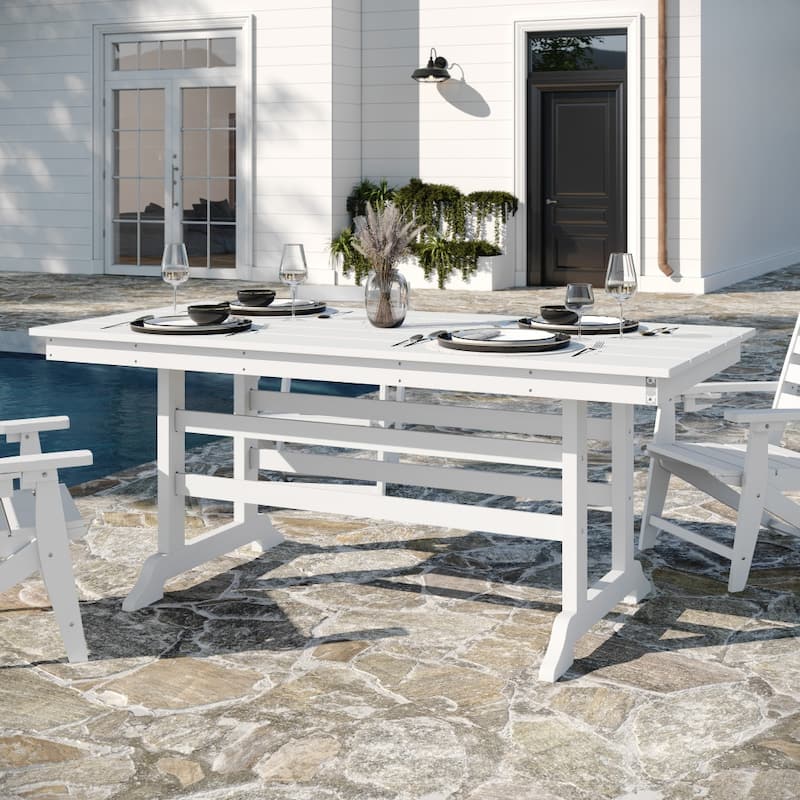 Commercial Grade Indoor-Outdoor Adirondack Style Table - White