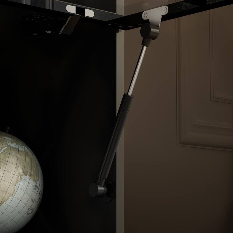 Sleek Aluminum Cabinet with Four Doors and Adjustable Strip Lights