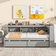 preview thumbnail 28 of 43, Wood Platform Bed with L-shaped Bookcases and Drawers