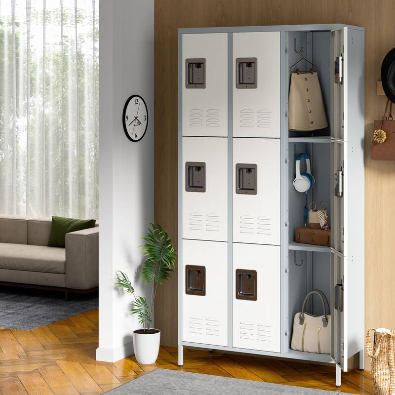 Large Steel Storage Locker with 9 Doors for Employees School Gym