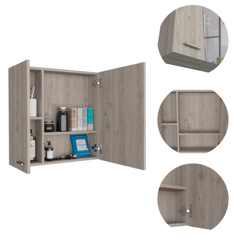 4-Shelf Bathroom Medicine Cabinet with Mirror