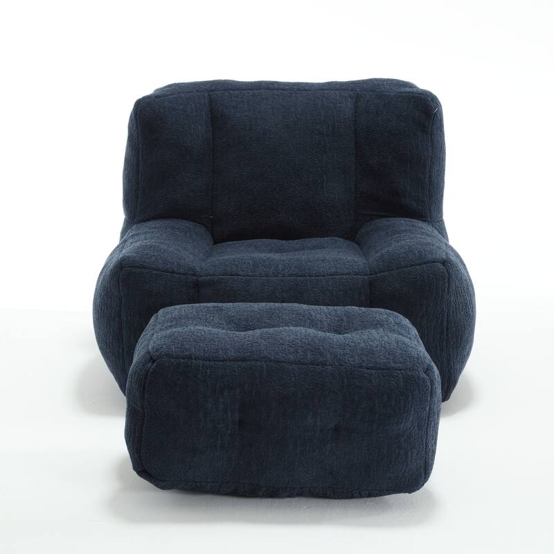 Comfortable Bean Bag for Adults and Children, Super Soft Lazy Sofa Chair with Foam and Ottoman