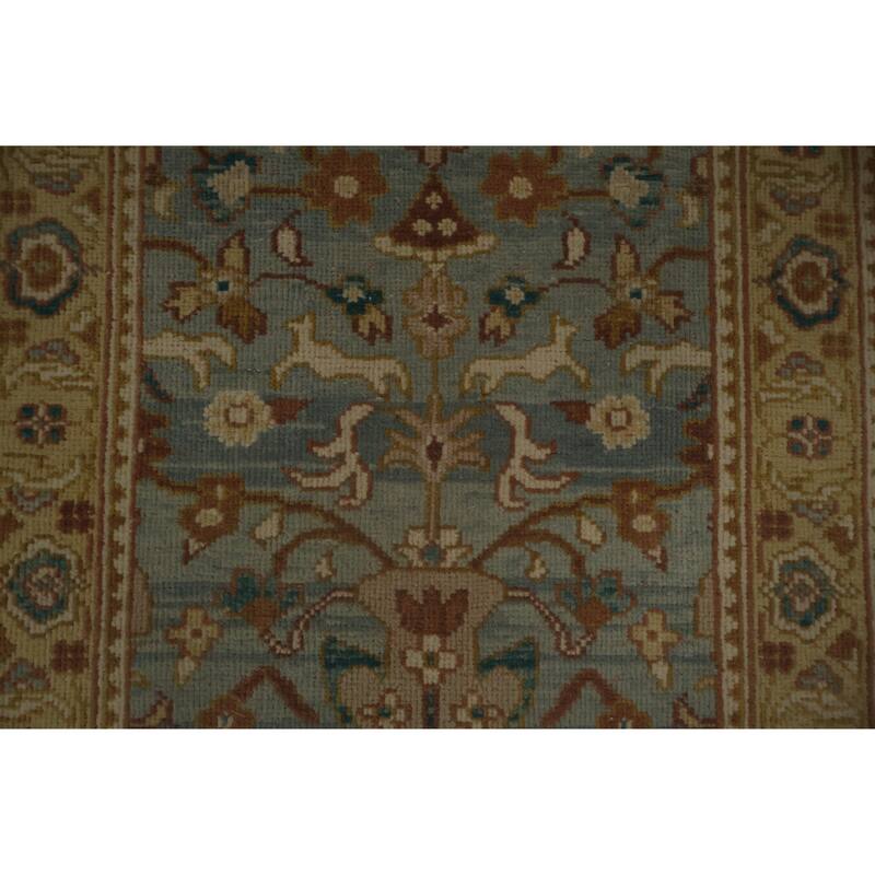 Hand Knotted Oriental 100% Wool Carpet Traditional All-Over Navy Blue & Blues Ziegler Area Rug - 3' 1'' X 2' 0''