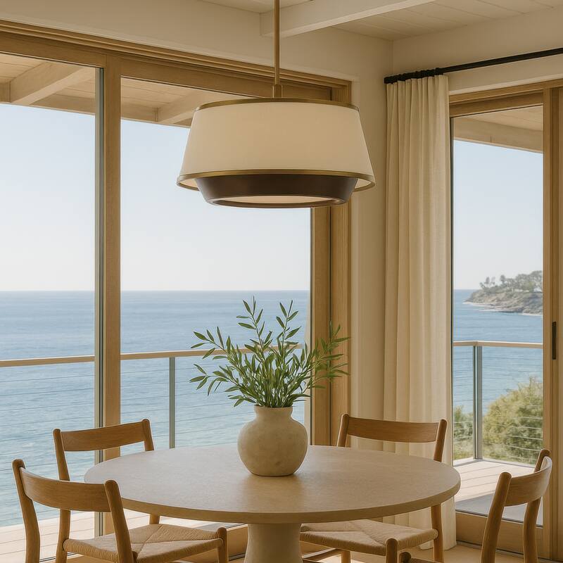 Varaluz Desert Flyer 6-Light Pendant - Satin Brass/Medium Walnut