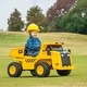 preview thumbnail 1 of 7, Qaba Caterpillar Licensed 12V Electric Ride on Excavator w/ Remote, Yellow Yellow - 2-4 Years