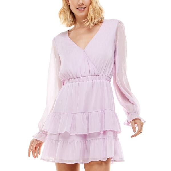 grey midi dress Laluma in Lilac , V Neck The fitted waist flows Size:18.5/34 Neutral C1 Men's Black Button Down