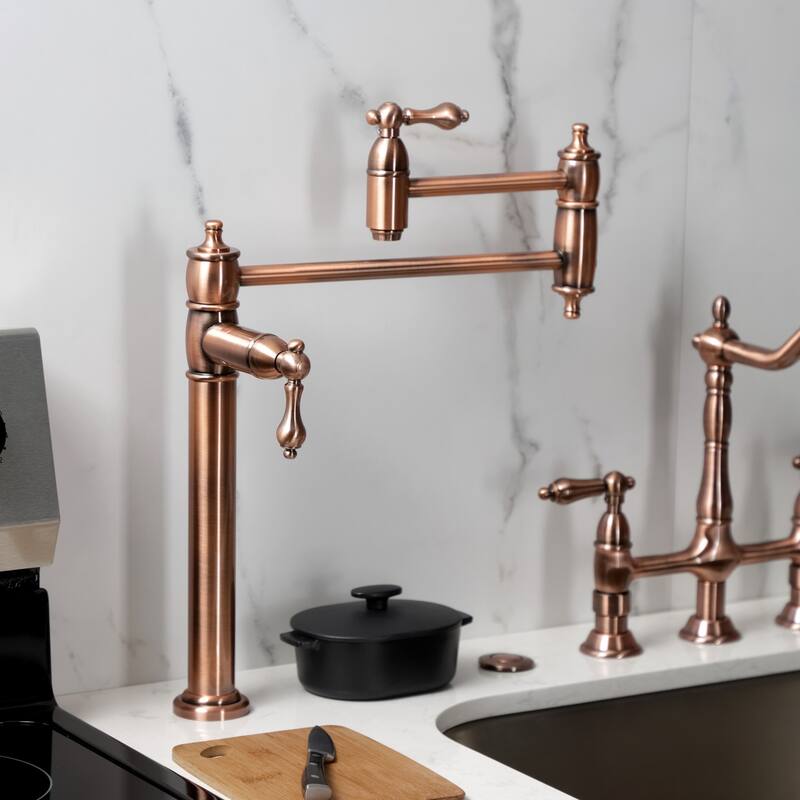 Kingston Brass Restoration Two-Handle 1-Hole Deck Mount Pot Filler Faucet