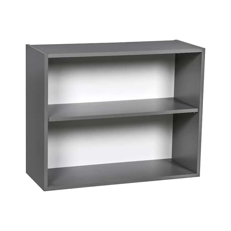 24" x 24" Wall Cabinet-Double Door-Grey - 24 x 24 x 12 - Clear