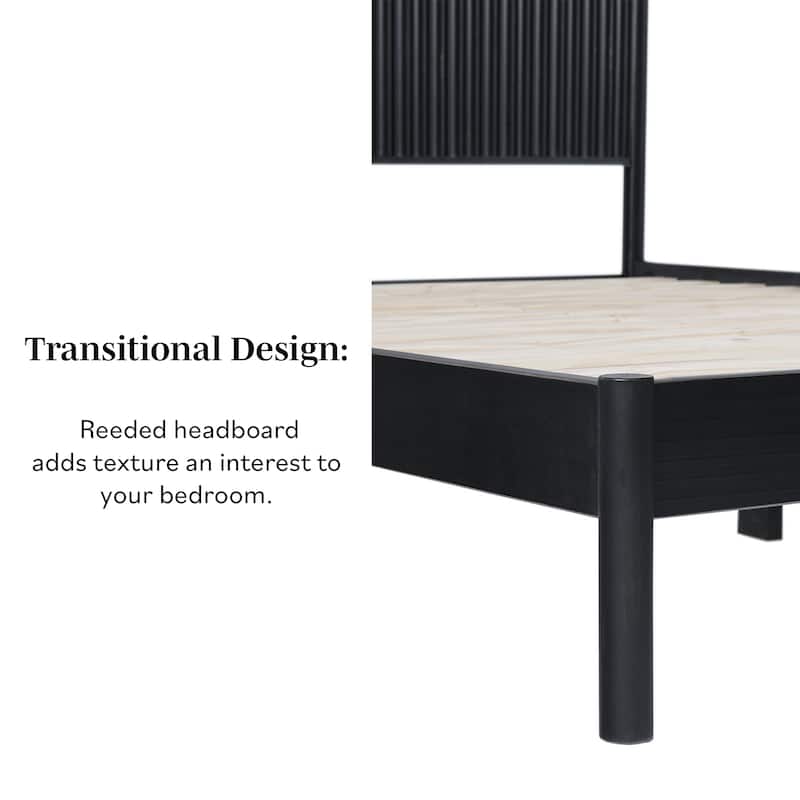 Middlebrook Designs Transitional Solid Wood Reeded Queen Bed