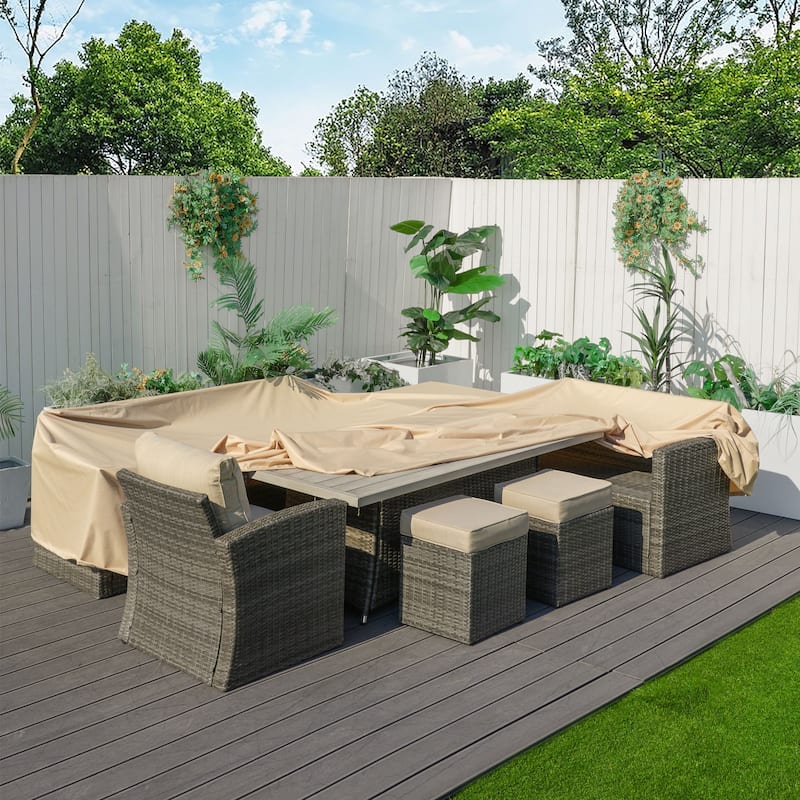 Patio Furniture Covers Waterproof, Outdoor Sectional Sofa Set , Patio Table and Chair Set Cover 106''L x 106''M x 28''H