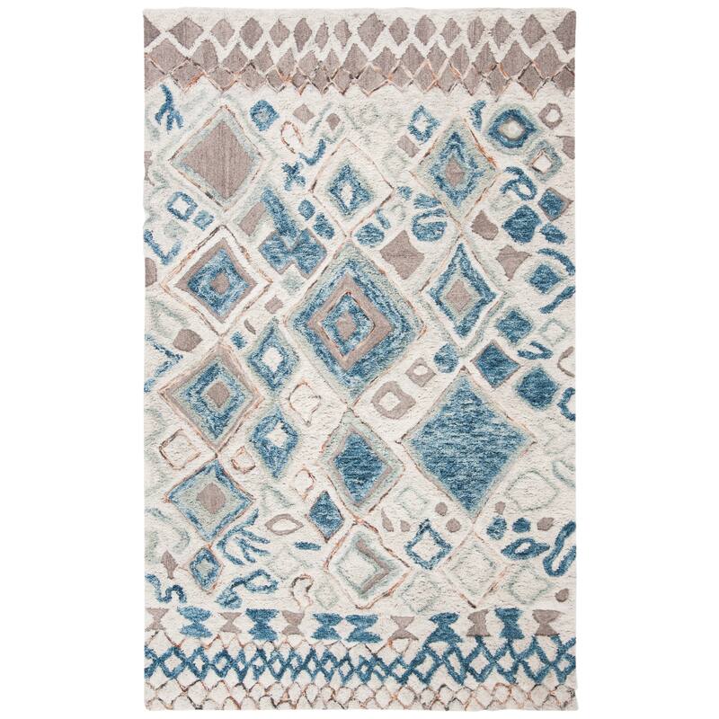 SAFAVIEH Handmade Casablanca Shag Grainne Tribal Wool Rug