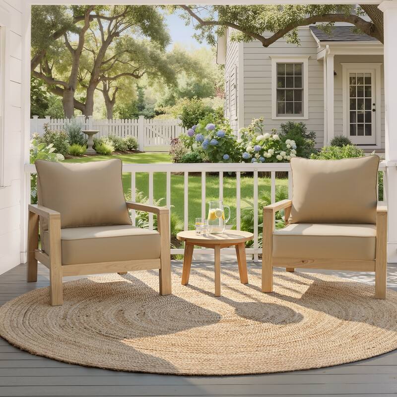 Crestlive Products Outdoor Premium Deep Seat Cushion Set - 2PC - Beige