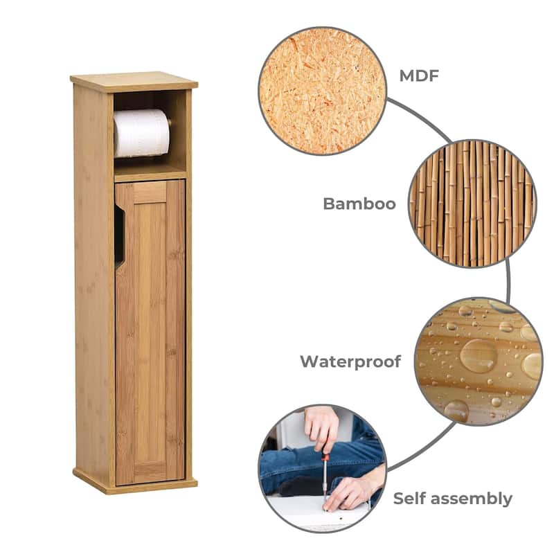 Toilet Paper Storage Cabinet with Dispenser Toilet Organizer - 7.2'L x 7.2"W x 29.9"H