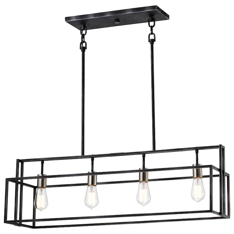 Nuvo Lighting Lake 4-light Island Pendant - Length 36.00", Width 10.00", Height 11.25"