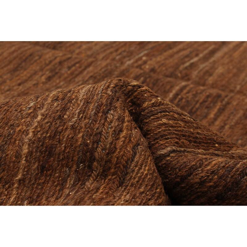 ECARPETGALLERY Flat-Weave Natural Brown Wool Tapestry Kilim - 5'1 x 6'5
