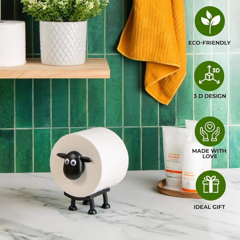 Sheep Toilet Paper Holder - Fun Toilet Paper Holder Freestanding Bathroom Set, Cute Bathroom Decor