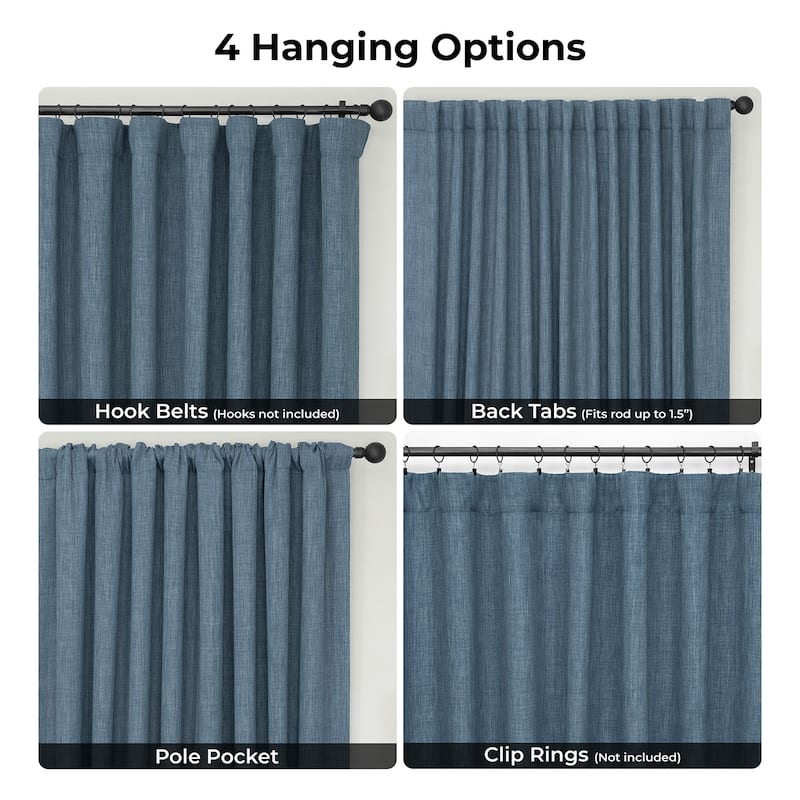 Exclusive Fabrics Textured Faux Linen Extra Wide Curtains Rod Pocket Single Panel (1 Panel)