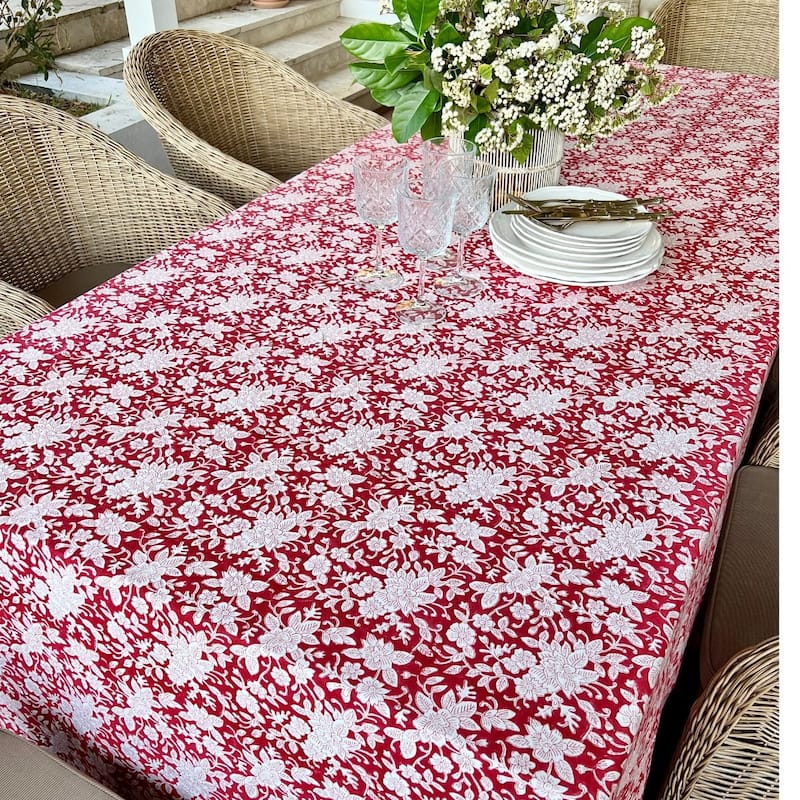Carmen Red and White Tablecloth