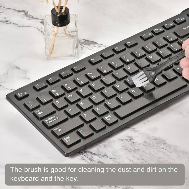 Keycap Puller Remover Tool Kit w 2 Brushes Black Handle White Bristles