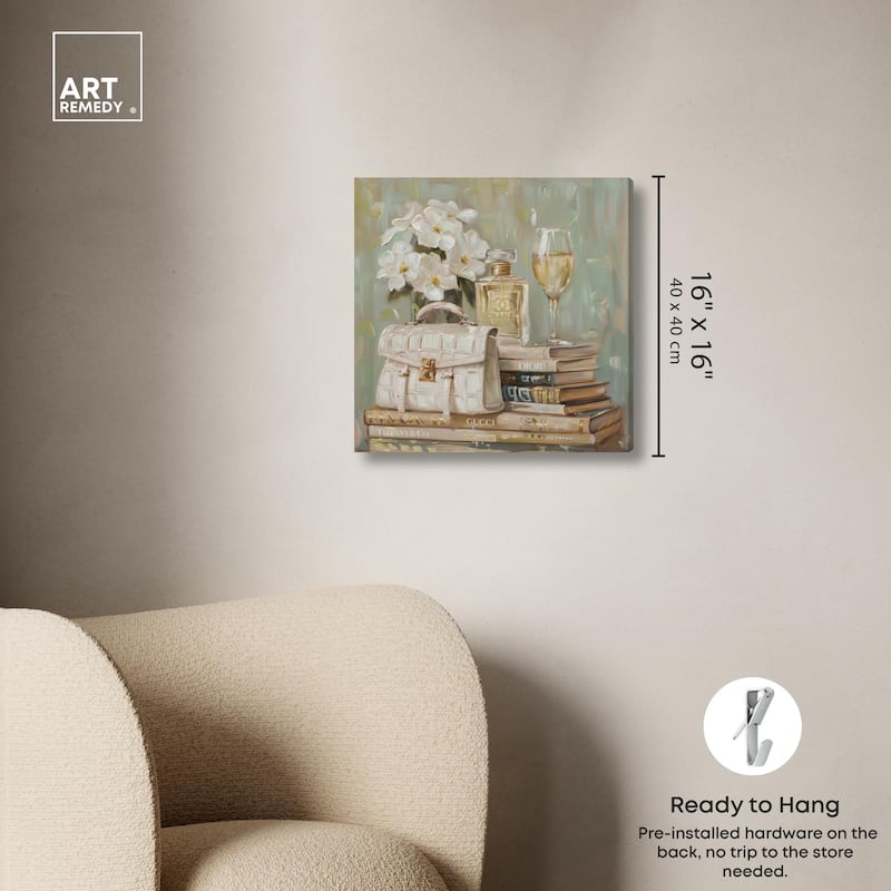 Sage Green Glam Canvas by Art Remedy, Gallery Wrapped