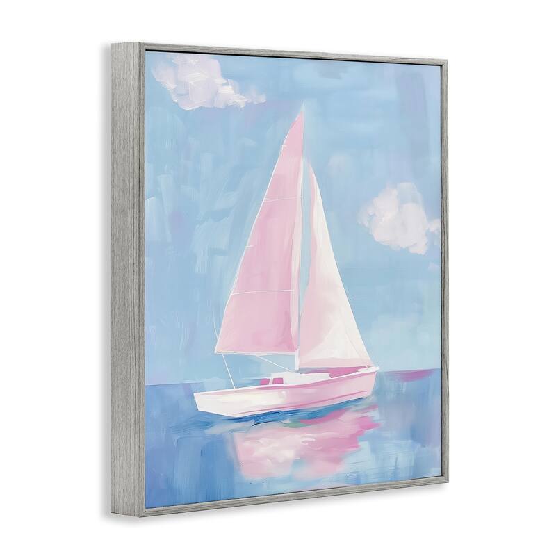 Stupell Muted Pink Sailboat Framed Giclee Art Design By Arlington Prints